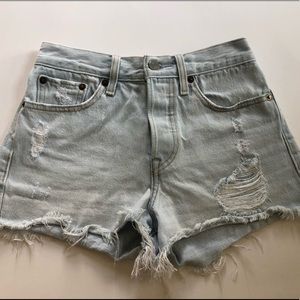 Levi’s LightWash Ripped Jean Shorts
